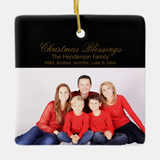 kerstcadeautjes Aangepaste serie Foto Keramisch Ornament (Voorkant)