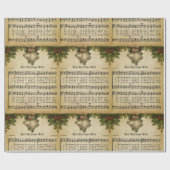 kerstcadeautjes Carol Script Print Cadeaupapier (Vlak)
