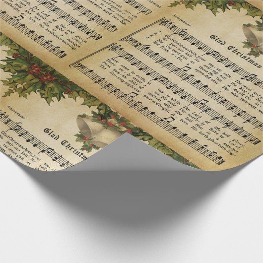 kerstcadeautjes Carol Script Print Cadeaupapier (Hoek)