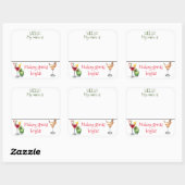 kerstcadeautjes Drinken Vierkante Sticker (Vel)