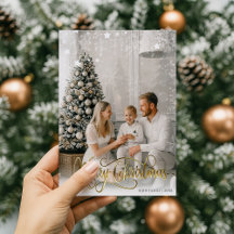 kerstcadeautjes Elegant Holiday Fotokaart