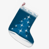 kerstcadeautjes gepersonaliseerd blauw kerstfeest grote kerstsok (Voorkant (Hangend))