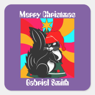 kerstcadeautjes , gepersonaliseerde naam vierkante sticker