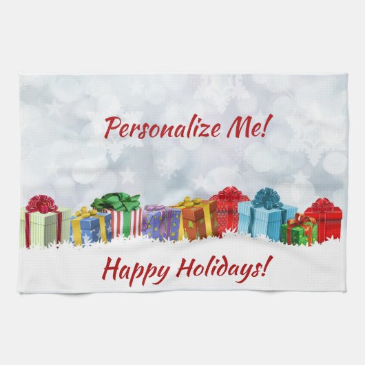 Kerstcadeautjes Happy Holiday Theedoek (Horizontaal)