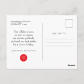 kerstcadeautjes in rood | PRETTIGE FEESTDAGEN Briefkaart (Achterkant)