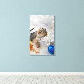 kerstcadeautjes Kat impressionisme Canvas Afdruk (Insitu (Houten vloer))