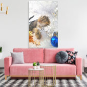 kerstcadeautjes Kat impressionisme Canvas Afdruk (Insitu (Woonkamer))