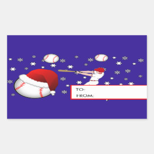 kerstcadeautjes Labels stickers met honkbal