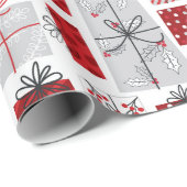 kerstcadeautjes met rode zilveren Feestdagen Cadeaupapier (Rol Hoek)