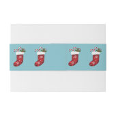 kerstcadeautjes op blauwe en prettige kersttekst uitnodigingen wikkel (Achterkant Voorbeeld)