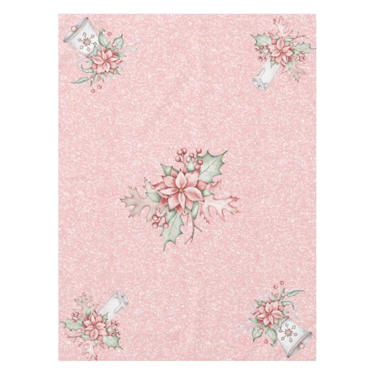 kerstcadeautjes op roze achtergrond 7 tafelkleed (Voorkant)