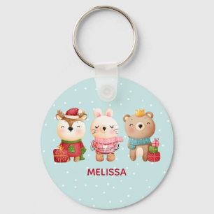 kerstcadeautjes - rendieren, Beer en konijn Sleutelhanger