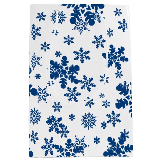 kerstcadeautjes snowflakes medium cadeauzakje (Voorkant)