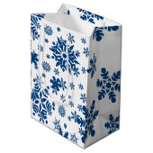 kerstcadeautjes snowflakes medium cadeauzakje (Achterkant Gekanteld)