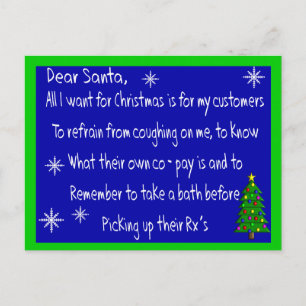 kerstcadeautjes van de apotheker "DEAR SANTA" Feestdagenkaart
