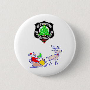kerstcadeautjes van de politie ronde button 5,7 cm