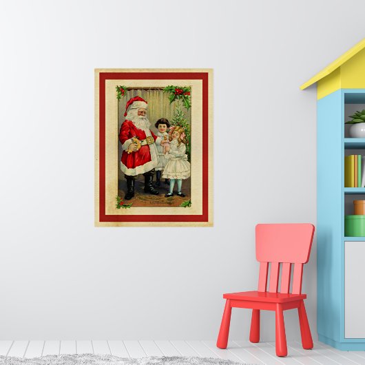 kerstcadeautjes van Santa Poster (Kinderkamer 1)
