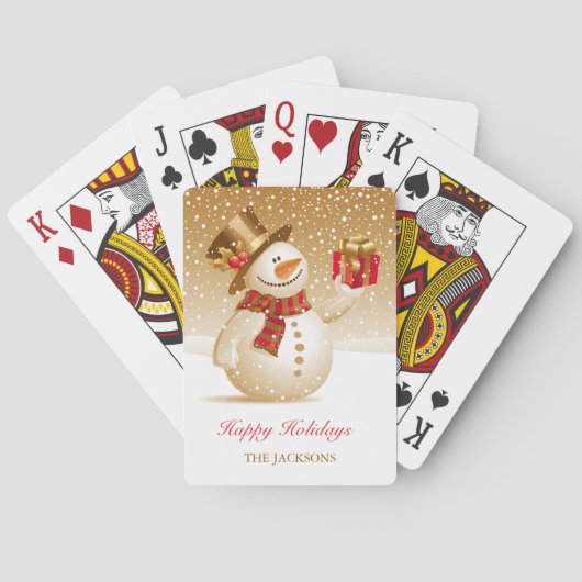 kerstcadeautjes voor Snowman Pokerkaarten (Achterkant)