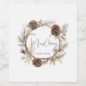 kerstcadeautjes wijn etiket (Enkel label)