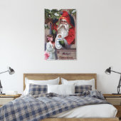 kerstcadeautjeSanta Giving Doll Canvas Afdruk (Insitu (Slaapkamer))