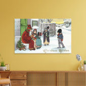 kerstcadeautjeSanta Sitting Canvas Afdruk (Insitu (Woonkamer))