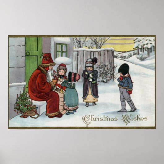 kerstcadeautjeSanta Sitting Poster (Voorkant)