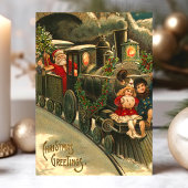 kerstcadeautrein feestdagenkaart