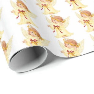 Kerstcadeauverpakking/Engelen Cadeaupapier