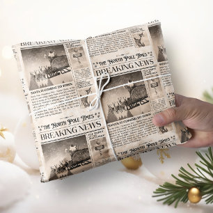Kerstcadeauverpakking inpakpapier Sepia