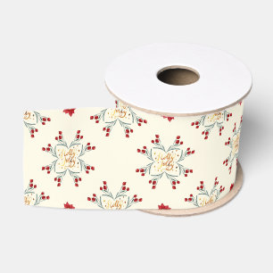 Kerstcadeauverpakking met vintage bloemsterige ste grosgrain lint