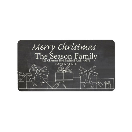 kerstcadecadeau, kerstcadeaubord etiket (Voorkant)