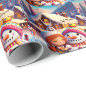 kerstcadedag Gingerbrood Snowman Winter Cadeaupapier (Rol Hoek)