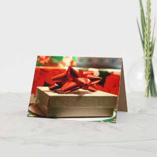 KERSTCADOOS MET RODE LINTEN STrik Kaart