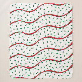 Kerstcake Rode Streep Bevroeging Groene Spikkels Sherpa Deken