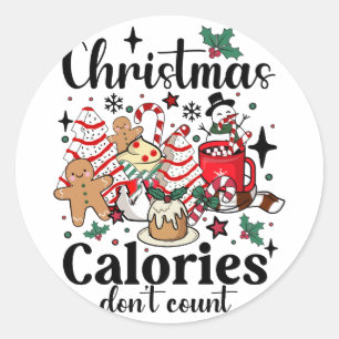 Kerstcalorieën Aantal niet Ronde Sticker
