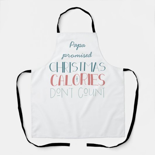 Kerstcalorieën tellen geen Typografie Funny Schort (Voorkant)