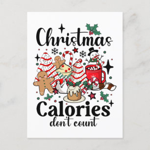 Kerstcalorieën tellen niet briefkaart