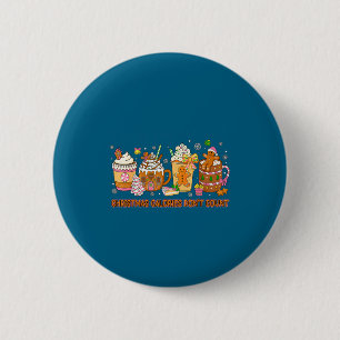 Kerstcalorieën tellen niet Grappig Kerstkoffie Ronde Button 5,7 Cm