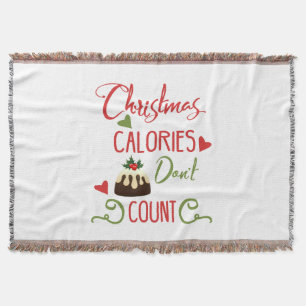 kerstcalorieën tellen niet grappige kerstquote deken