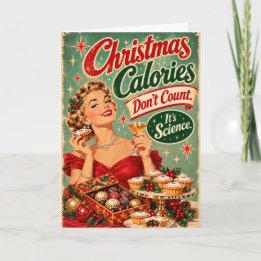 Kerstcalorieën Tellen Niet – Grappige Vintage Kaart