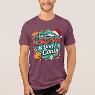 Kerstcalorieën Tellen Niet Leuk Kerstman Tri-Blend Shirt