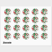 Kerstcamouflage Ronde Sticker (Vel)