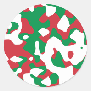 Kerstcamouflage Ronde Sticker