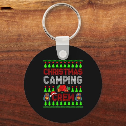 Kerstcamperbemanning Kersttrui Santa Camper Cam Sleutelhanger (Voorkant)