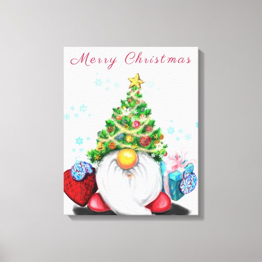 Kerstcanvas printgenoom met cadeau canvas afdruk (Voorkant)