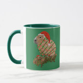 KerstCapybara Family Wrapped in Lights Mok (Links)
