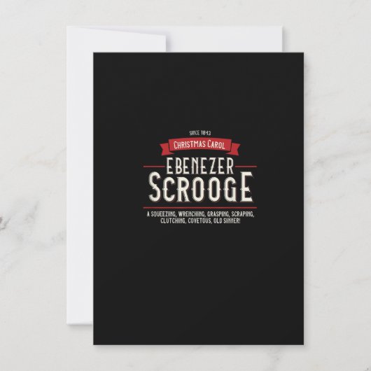 Kerstcarol, Ebenezer Scrooge, Vakantievormgeving Kaart (Voorkant)