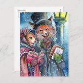 kerstcarol feestdagenkaart (Voorkant / Achterkant)