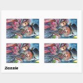 kerstcarol rechthoekige sticker (Vel)