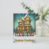 KerstCarolers Briefkaart (Staand voorkant)